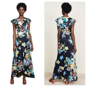 Alexis Janna Dress Tropical Floral Wrap Maxi
